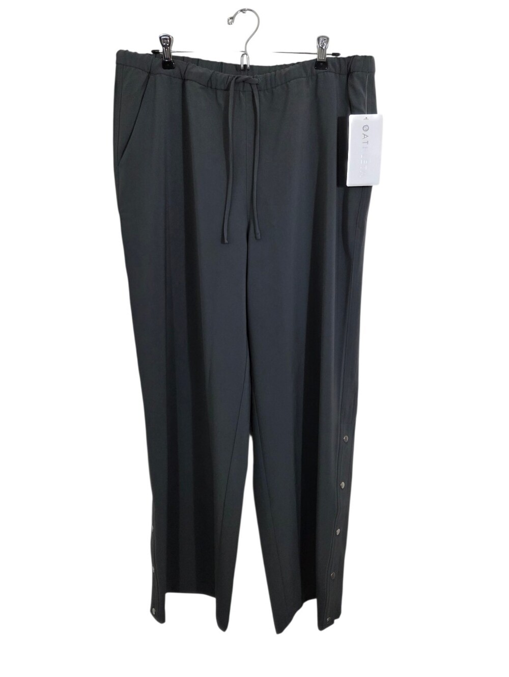 NWT Athleta MVP Mid Rise Snap Pant Grey Size Large Athleisure Comfy